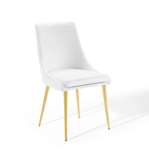 Modway Furniture Viscount Modern Accent Performance Velvet Dining chair - White EEI-3416-WHI